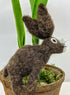 Primitive Folk Art Handmade Felted Brown Bunny Ornament 3"x2" - The Primitive Pineapple Collection