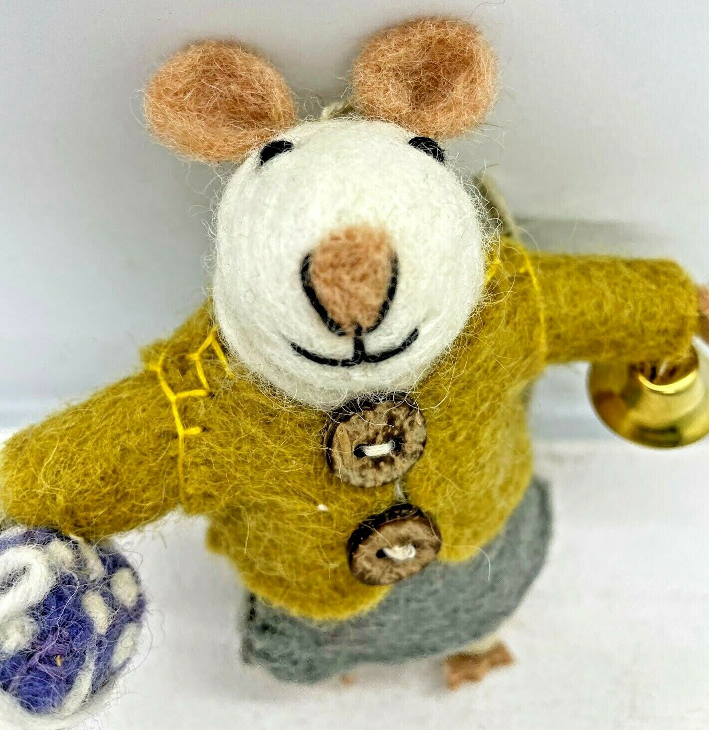 Primitive Folk Art Handmade Felted Wool Agnes Birthday Present Mouse - The Primitive Pineapple Collection