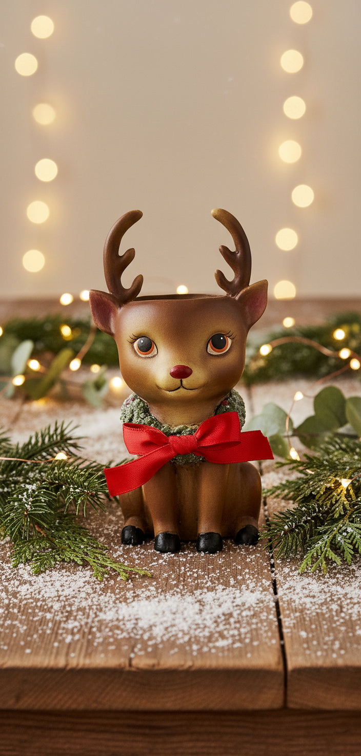 Bethany Lowe Reindeer Bucket Head Container TJ8682 - The Primitive Pineapple Collection