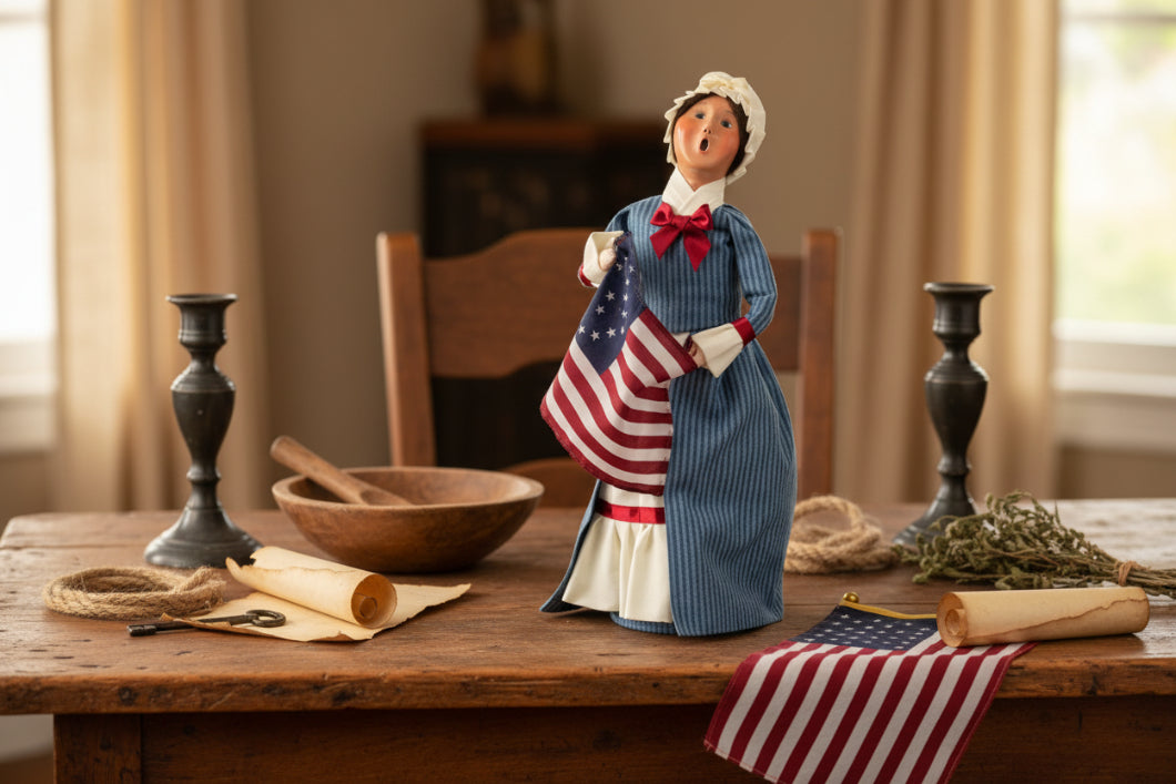 Primitive Collectable Byers Choice Betsy Ross Caroler New 554W - The Primitive Pineapple Collection