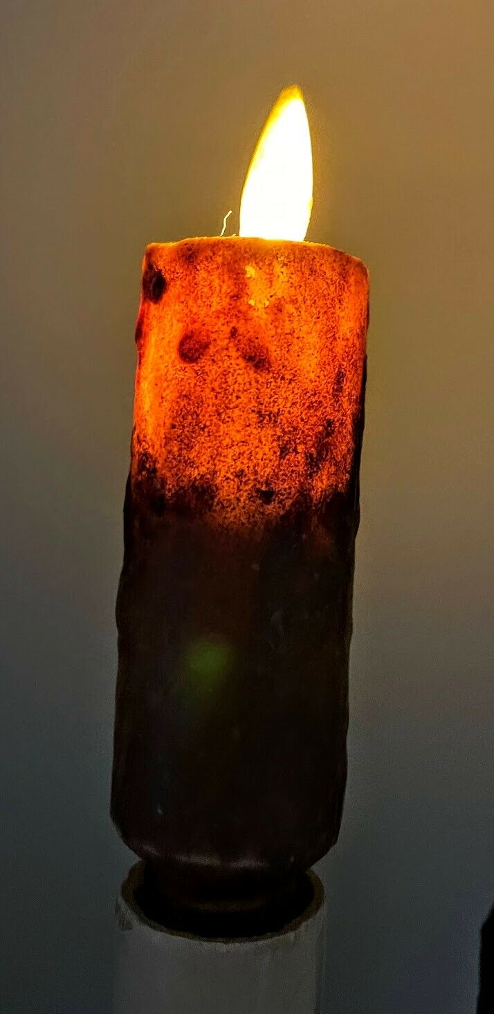 Primitive Country Grungy Brown 3.5" Moving flame Electric Light bulb Candle - The Primitive Pineapple Collection