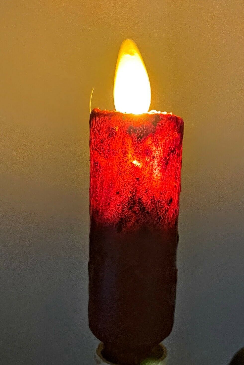 Primitive Country Grungy Burgundy 3.5" Moving flame Electric Light bulb Candle - The Primitive Pineapple Collection