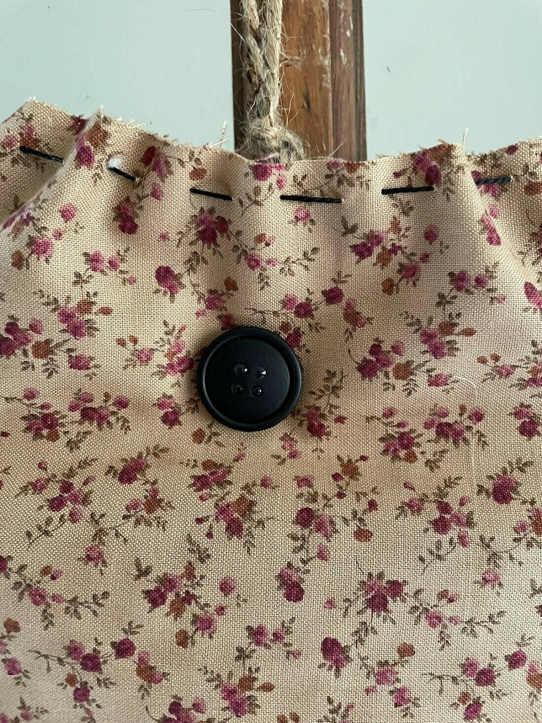 Primitive colonial handmade prim prairie dress Beige Floral vintage farmhouse - The Primitive Pineapple Collection