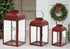Primitive Farmhouse 3 pc Rustic Red Lanterns (Set of 3) 10"-16"H Metal/Glass - The Primitive Pineapple Collection