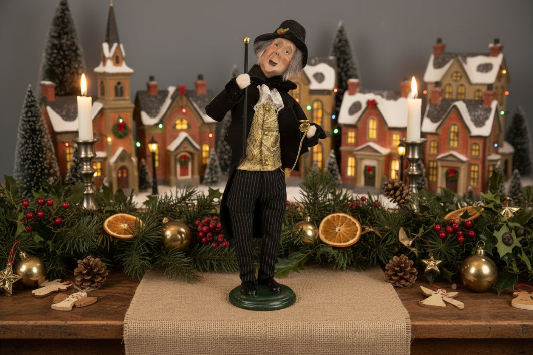 Primitive Colonial Byers Choice Christmas Happy Scrooge 2125B Authorized Dealer - The Primitive Pineapple Collection
