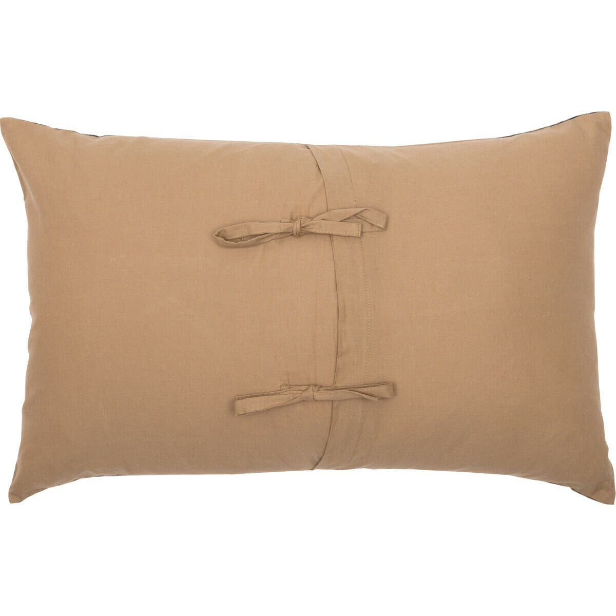 Primitive Farmhouse Black Check Star Patch Pillow 14x22 - The Primitive Pineapple Collection
