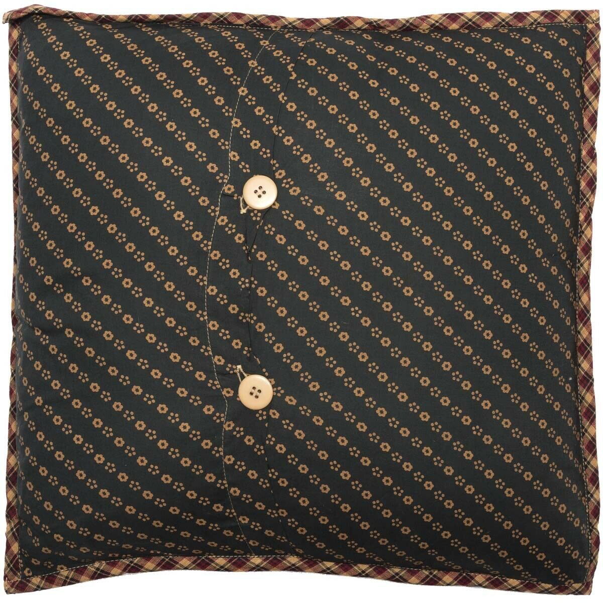 Primitive Farmhouse Patriotic Patch Quilted Accent Pillow w/ Fill 16x16" - The Primitive Pineapple Collection