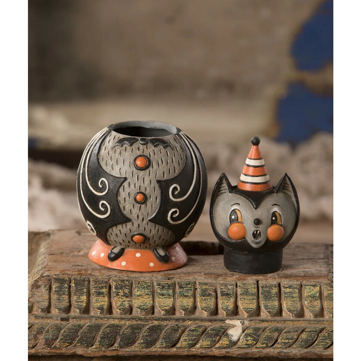 Bethany Lowe Halloween Batty Baxter Spooks Jar JP0381 Johanna Parker - The Primitive Pineapple Collection