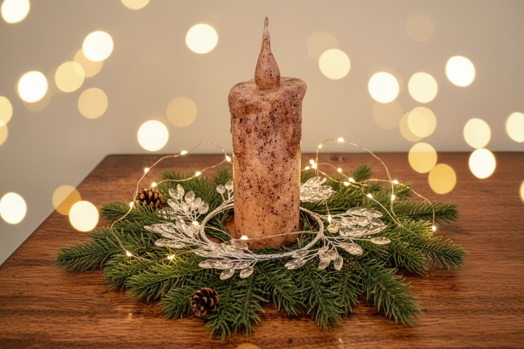 Holiday Wedding Acrylic Crystal Teardrop 3" Candle Ring Party Decor Centerpiece - The Primitive Pineapple Collection