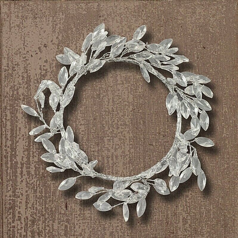 Holiday Wedding Acrylic Crystal Teardrop 3" Candle Ring Party Decor Centerpiece - The Primitive Pineapple Collection