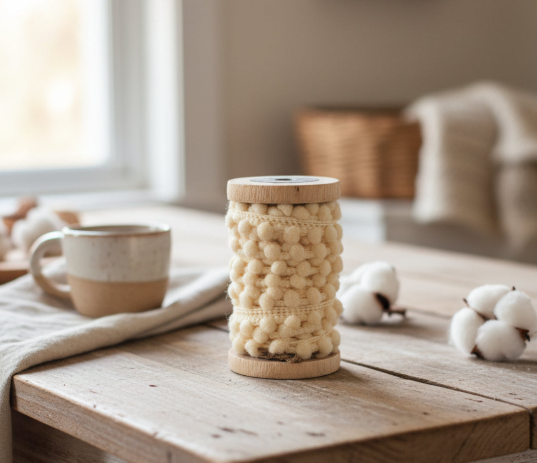 Farmhouse Country Craft Wood Spool w/ Lace Crafts Bowl Filler - The Primitive Pineapple Collection
