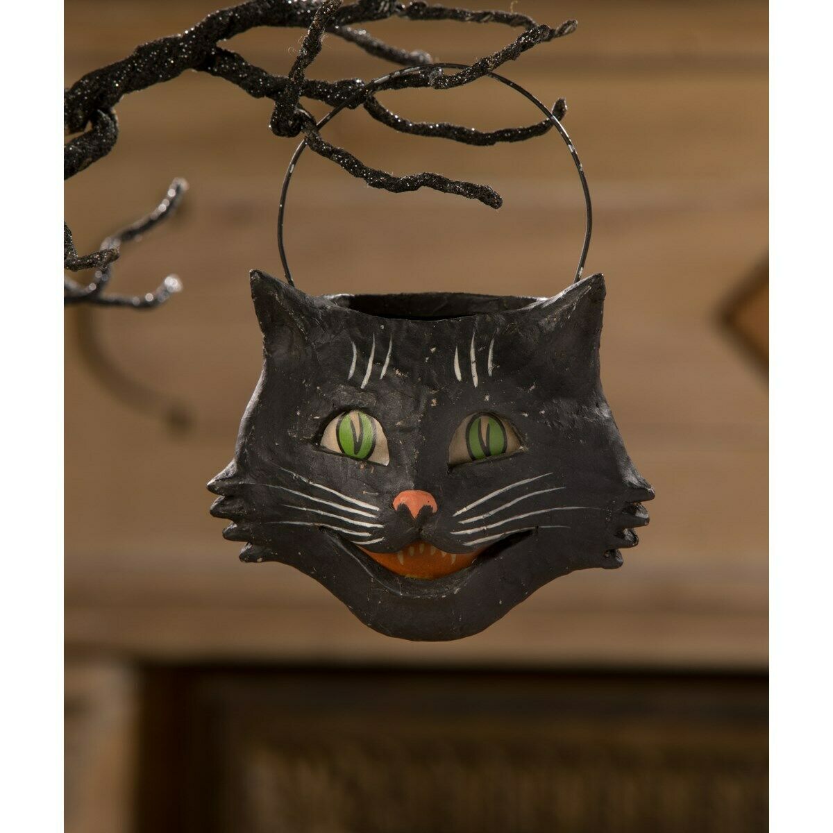 Bethany Lowe Halloween Happy Cat Retro Bucket TJ0200 - The Primitive Pineapple Collection