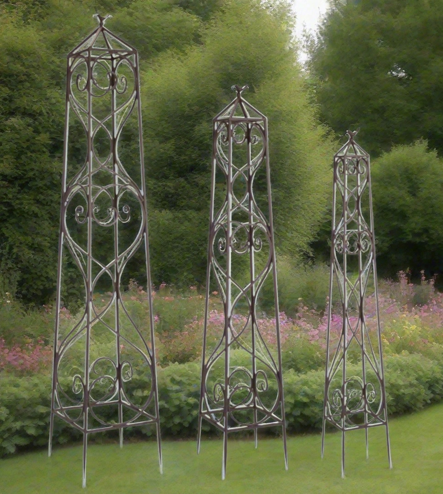 Farmhouse Country Cottage 3 piece Large Trellis 3pc 49"H, 55.5"H, 66"H - The Primitive Pineapple Collection