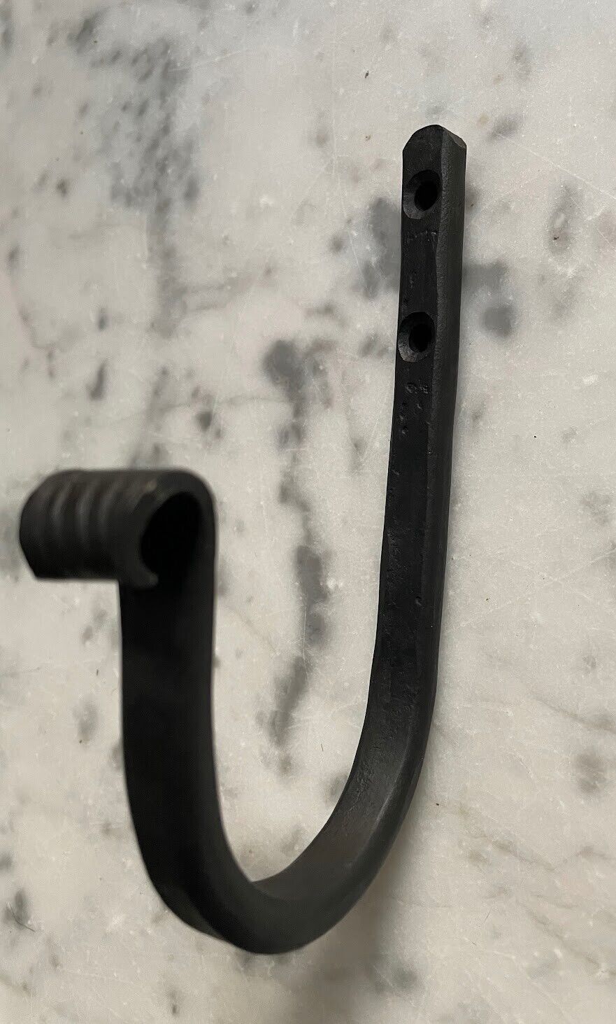 Primitive Colonial Wrought Iron 5.25" Railroad Style Black Hook - The Primitive Pineapple Collection