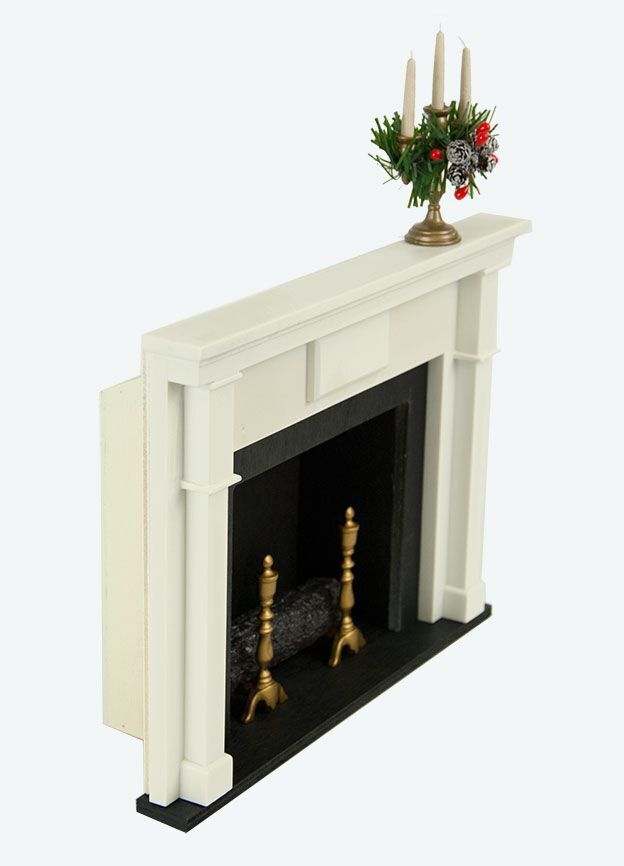 Byers Choice New Display Christmas Fireplace with Candelabra Greens 629A - The Primitive Pineapple Collection