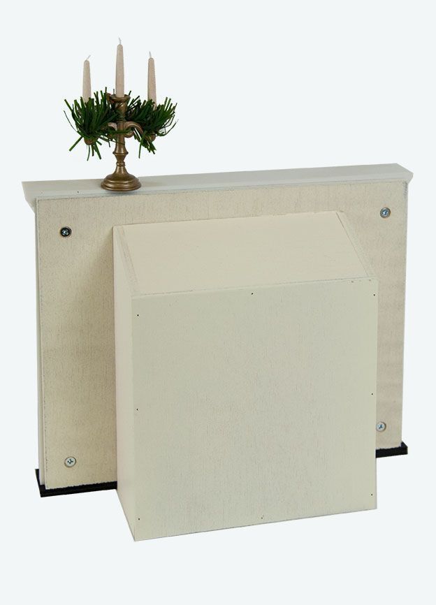 Byers Choice New Display Christmas Fireplace with Candelabra Greens 629A - The Primitive Pineapple Collection
