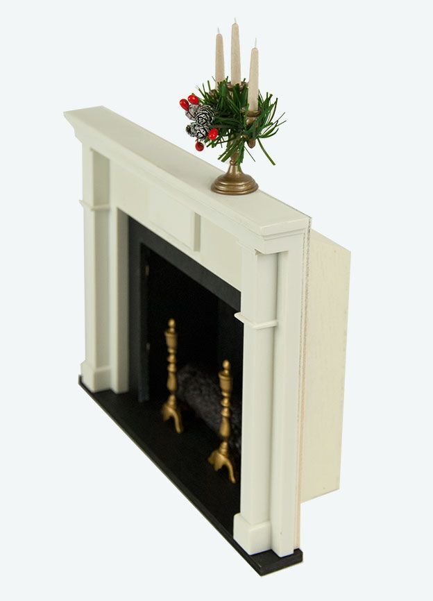 Byers Choice New Display Christmas Fireplace with Candelabra Greens 629A - The Primitive Pineapple Collection