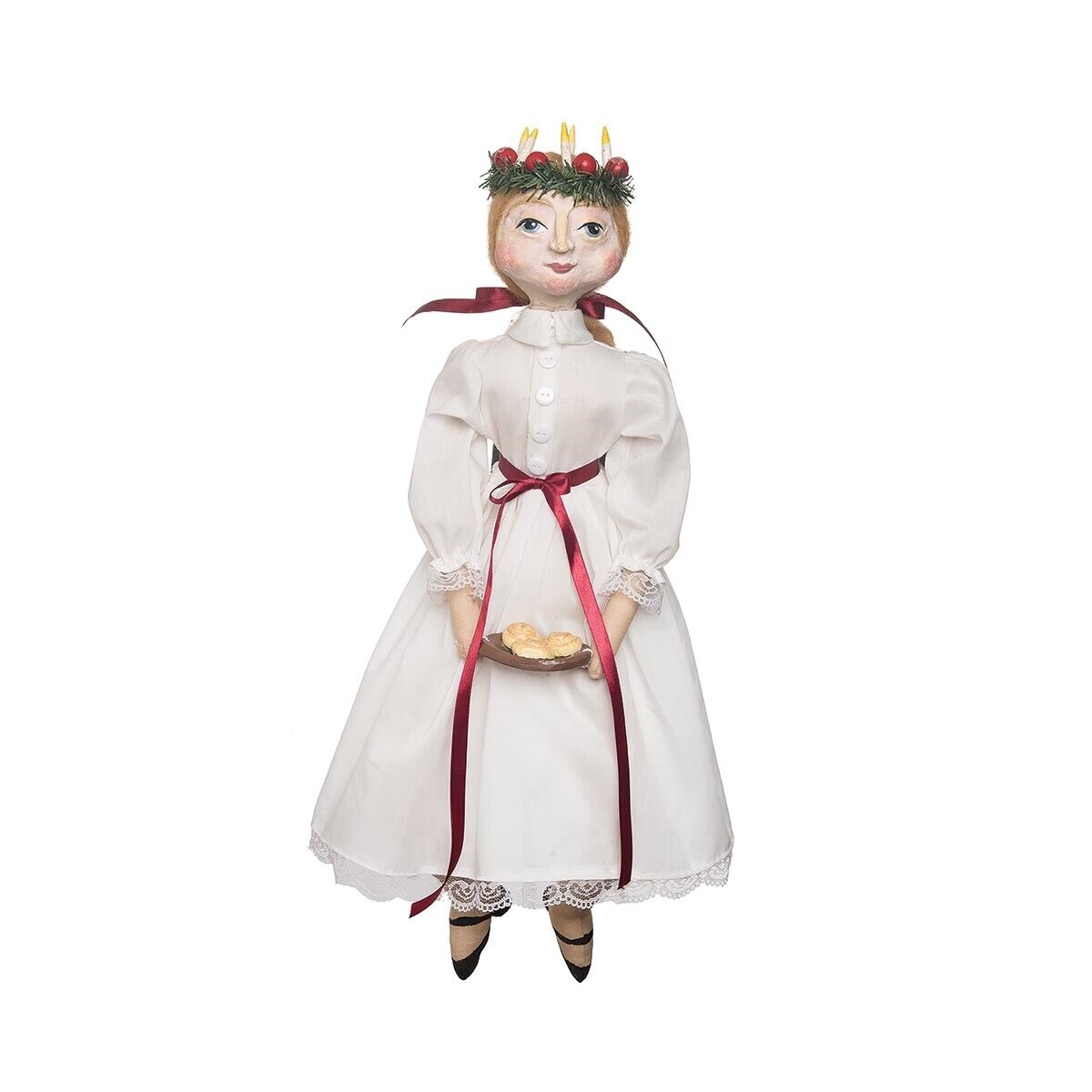 Gathered Tradition Christmas Kristin St Lucia Art Doll Florence Lea 22" - The Primitive Pineapple Collection