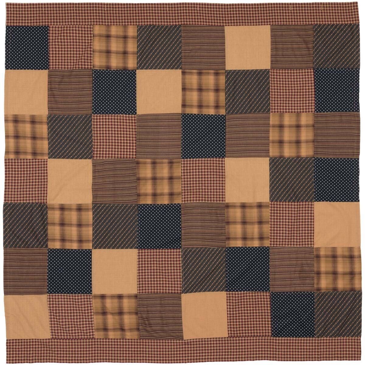 Primitive Farmhouse Patriotic Patch Shower Curtain 72x72 Patchwork - The Primitive Pineapple Collection