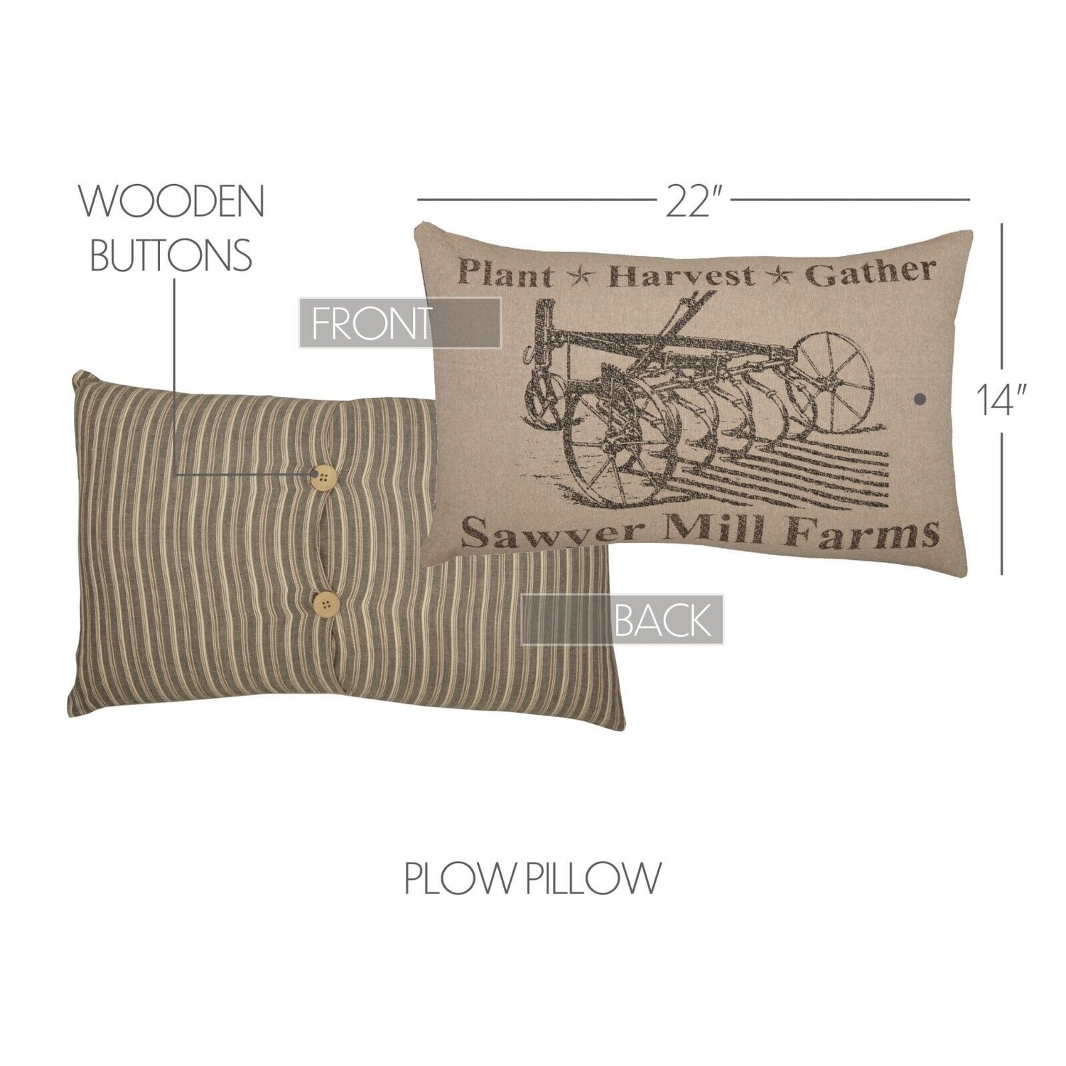 Primitive Farmhouse 14"x22" Plow Pillow Tan Fall Autumn Sawyer Mill - The Primitive Pineapple Collection