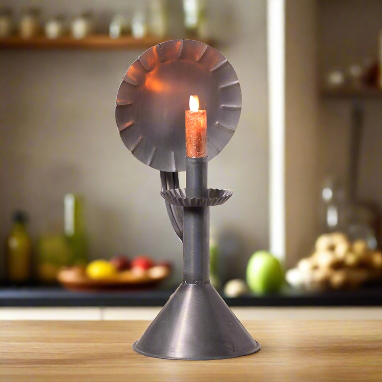 Primitive Colonial Hearthside Accent Light in Kettle Black - The Primitive Pineapple Collection