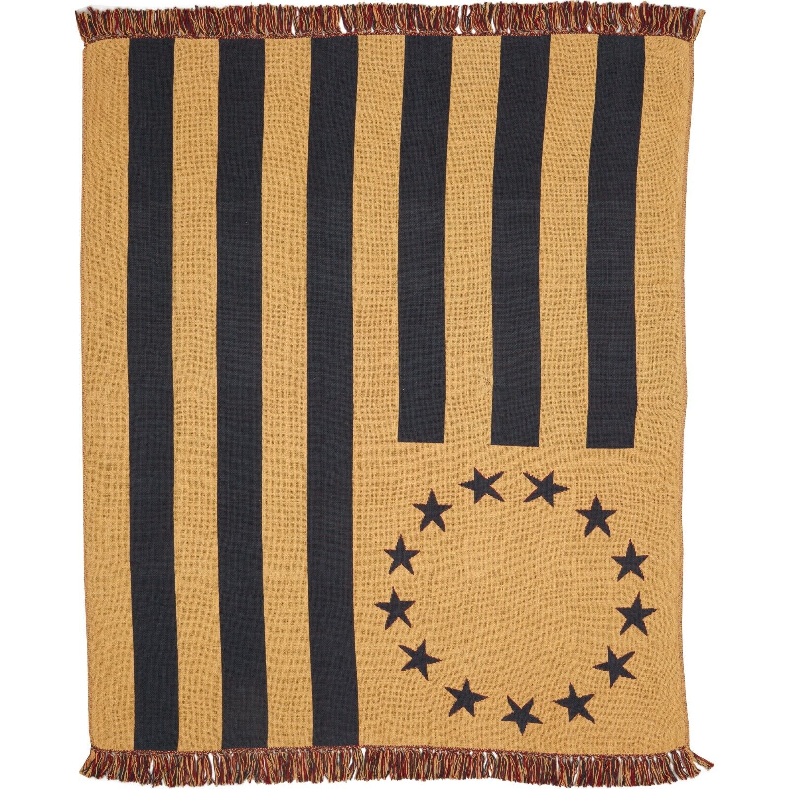 Primitive Farmhouse Patriotic Old Glory Flag Woven Throw 50" x 60" - The Primitive Pineapple Collection