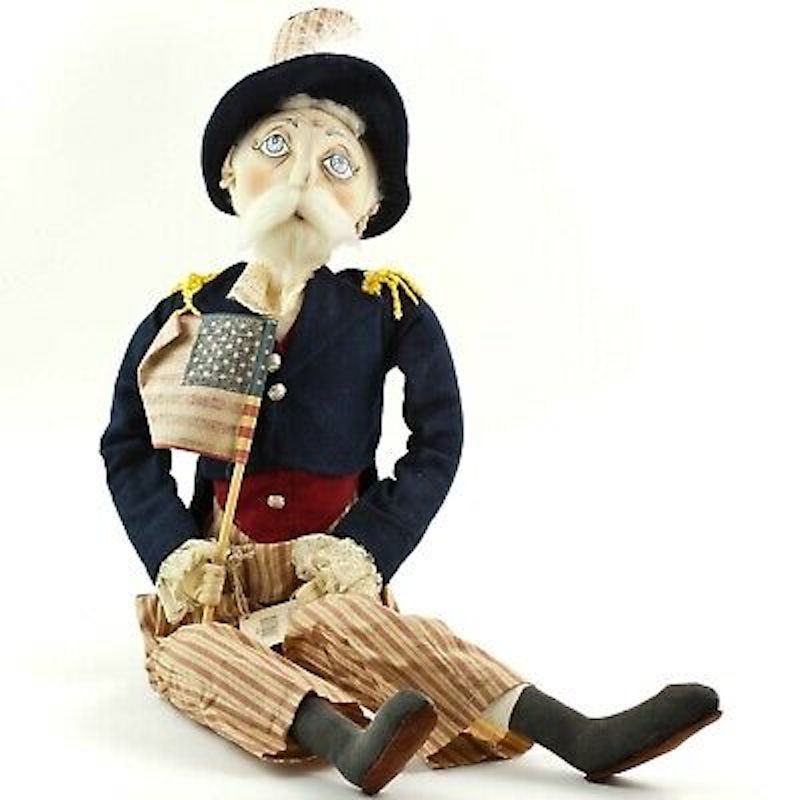 Primitive Folk art Americana  Uncle Sam Patriotic 4th of July Joe Spencer 32"