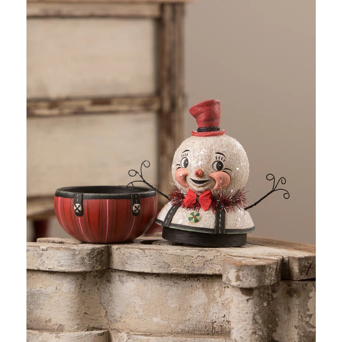 Bethany Lowe Christmas Freddy Frost Container JP1044 Johanna Parker - The Primitive Pineapple Collection