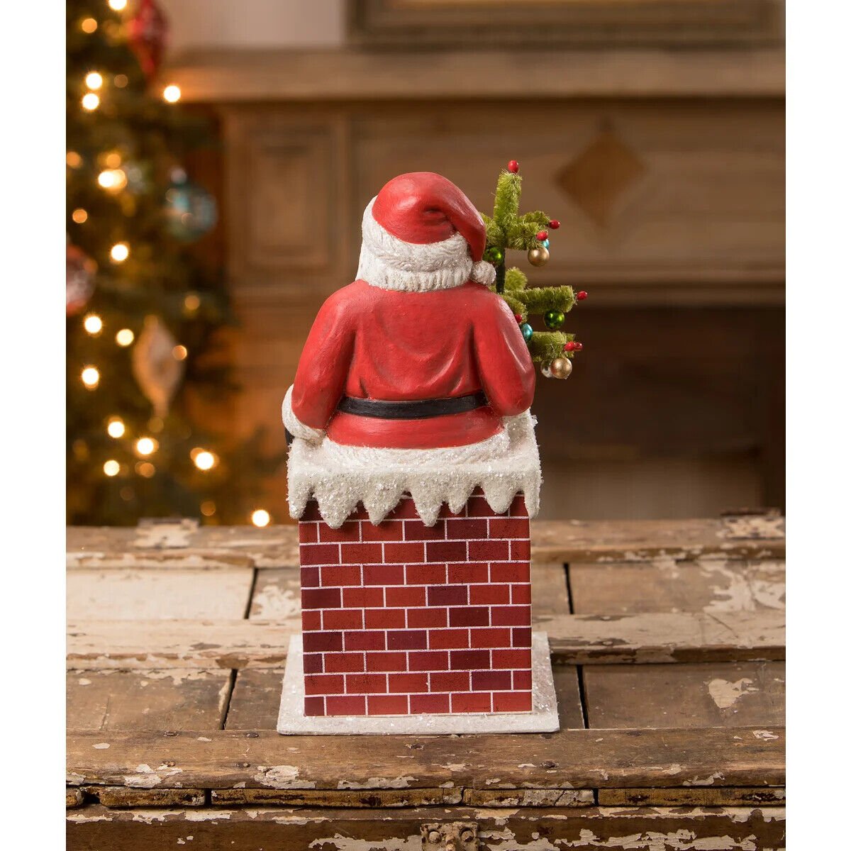 Bethany Lowe Christmas Vintage Santa in Chimney TJ1319 - The Primitive Pineapple Collection