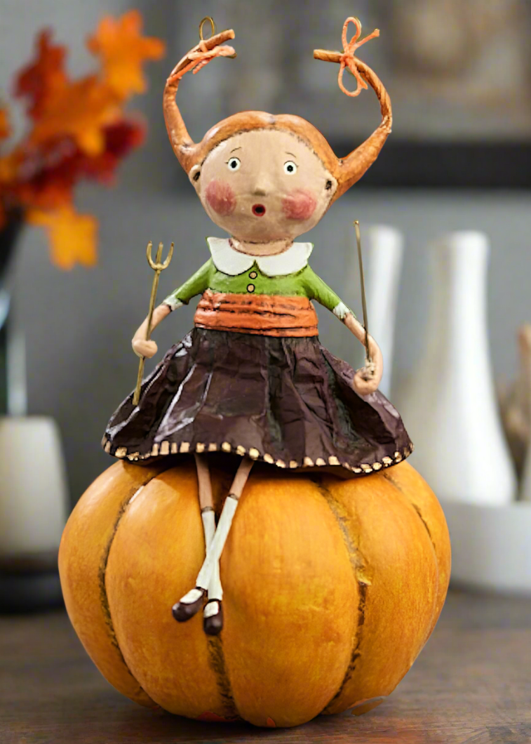 Esc and Company Lori Mitchell Thanksgiving Prissy Pumpkin Eater 11166 - The Primitive Pineapple Collection