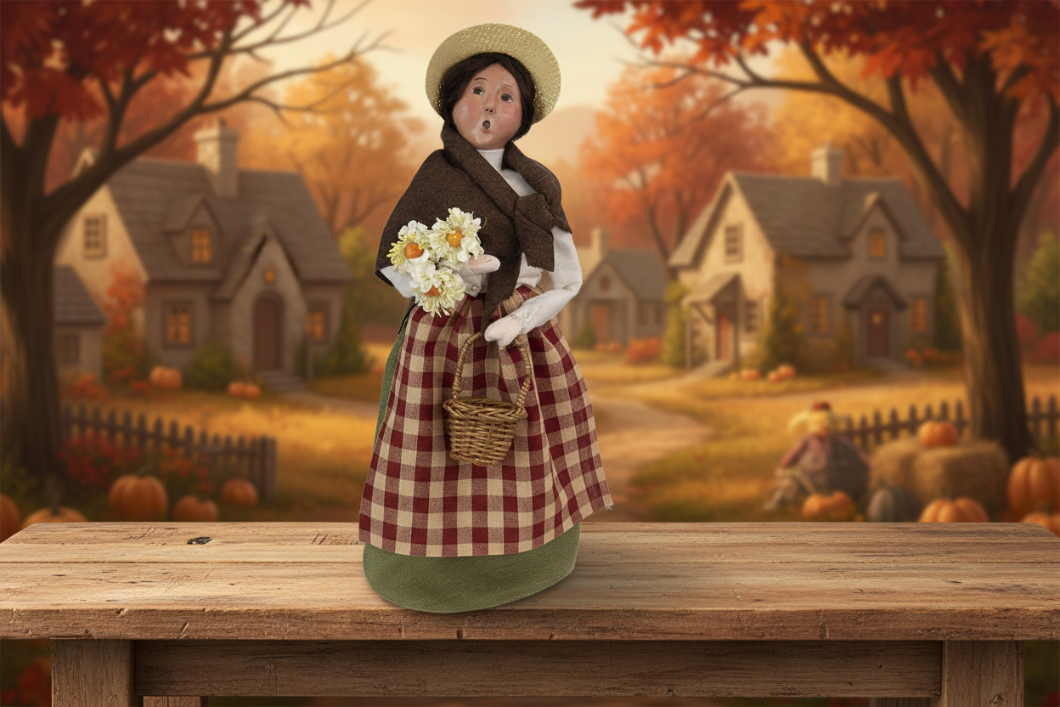 Byers Choice Carolers New 2022 Harvest Woman w/ Basket 4868W Authorized Dealer - The Primitive Pineapple Collection