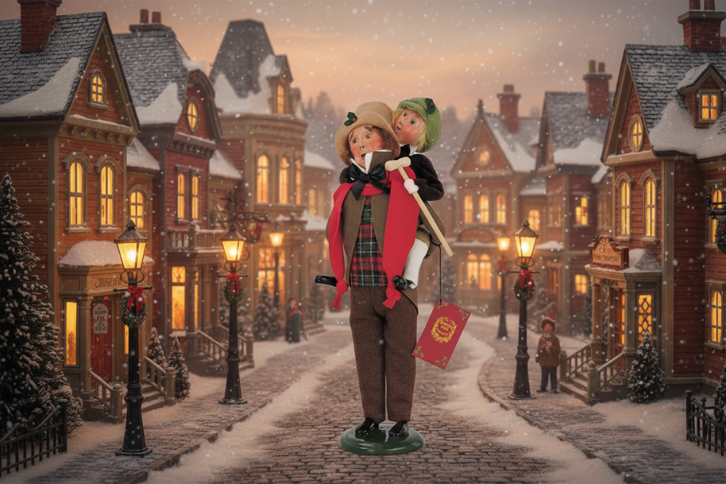 Colonial Byers Choice Christmas Bob Crotchet/Tiny Tim 209 Authorized Dealer - The Primitive Pineapple Collection