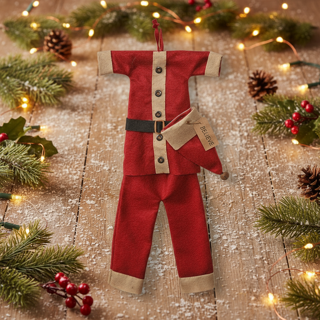 Primitive Santa Suit Vintage Look Holiday/Christmas w/ Tag 22" - The Primitive Pineapple Collection