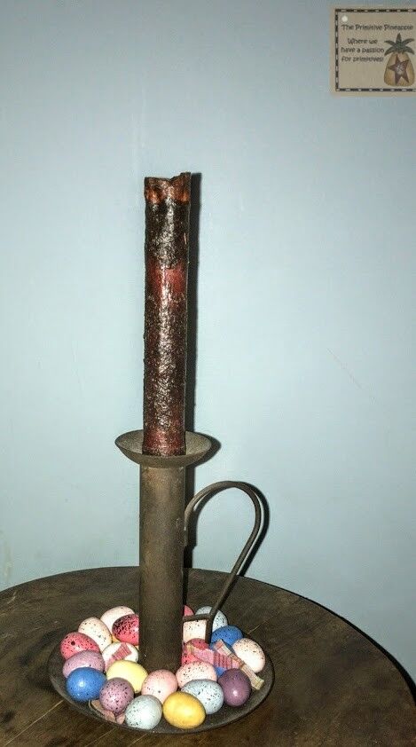 Primitive 6" LED TIMER Primitive Drip Candle Burnt Mustard Country/Farmhouse - The Primitive Pineapple Collection