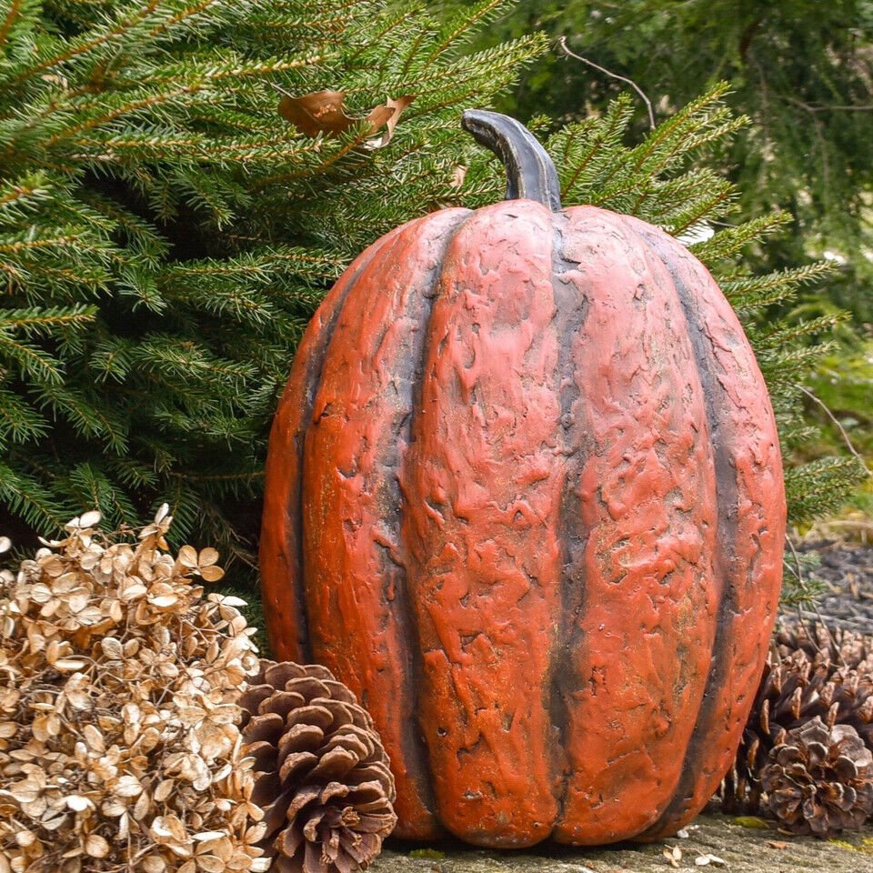 Primitive/Country Halloween Fall 14” Tall Orange Pumpkin Ragon House - The Primitive Pineapple Collection