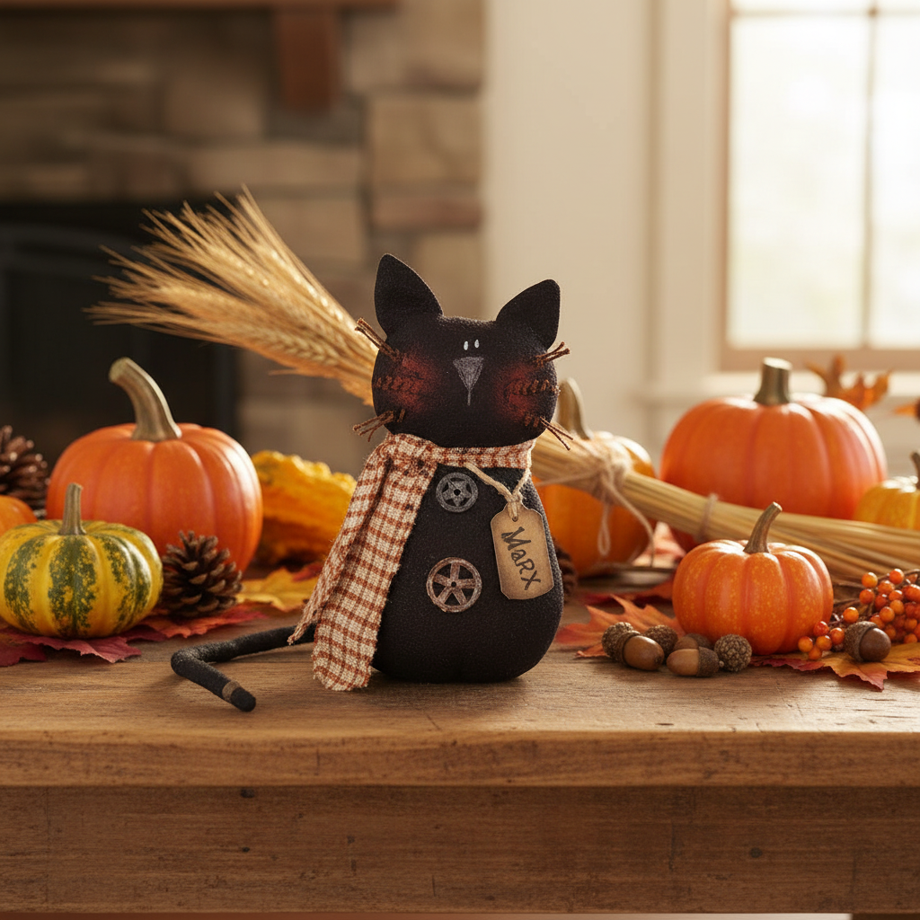 Honey and Me Halloween Marx Salvage Cat Doll F17416 - The Primitive Pineapple Collection