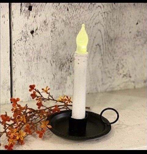 Primitive Colonial Small Black Taper Candlestick Holder 3.25 - The Primitive Pineapple Collection