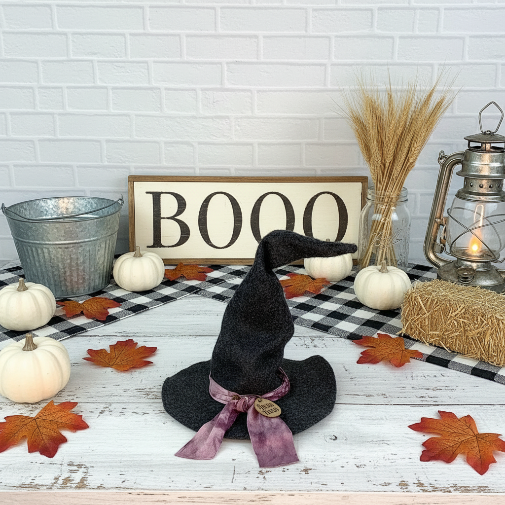 Honey and Me HalloweenSmall Groovy Witch Hat F22140 - The Primitive Pineapple Collection