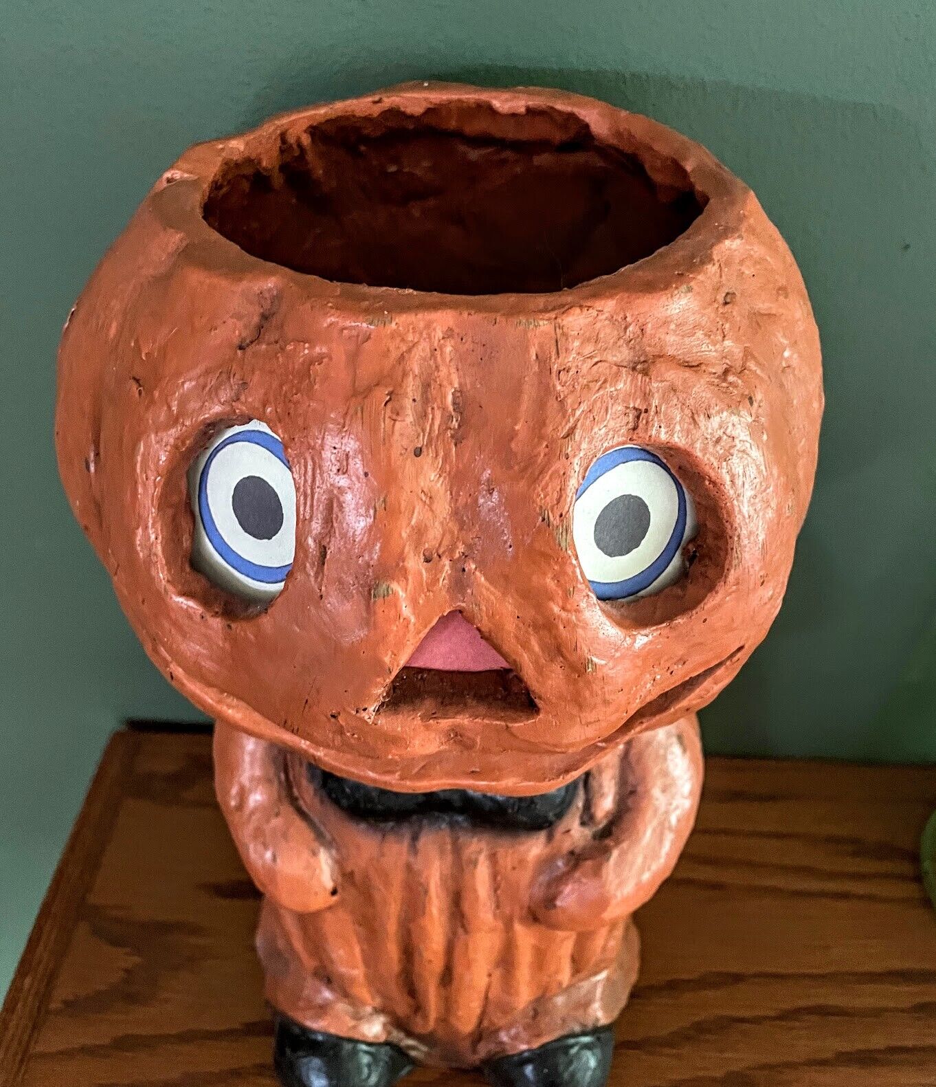 Primitive/Country Halloween Fall Jack O Lantern Pumpkin Boy 12.5" Ragon House - The Primitive Pineapple Collection