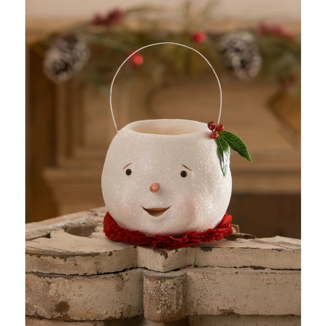 Bethany Lowe Christmas Snowman Buckethead Michelle Allen Large MA1079 Retired - The Primitive Pineapple Collection