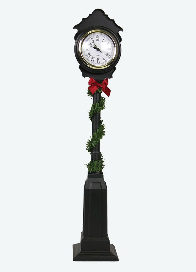Primitive Colonial Christmas Byers Choice Street Clock 617 Real Working Clock - The Primitive Pineapple Collection