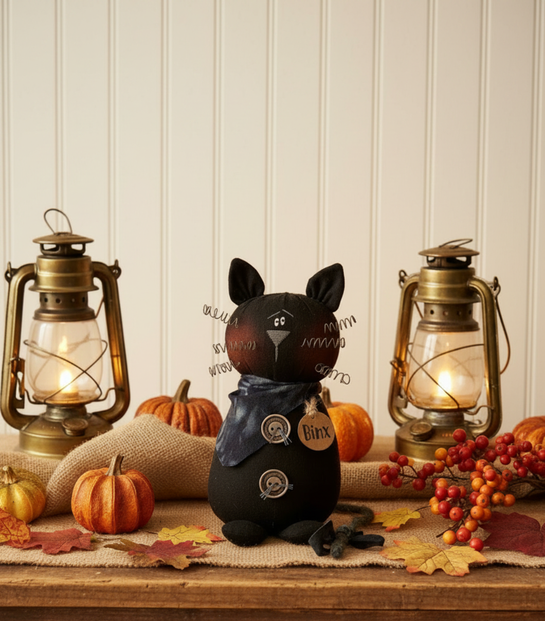 Honey and Me Halloween Binx the Cat Doll F22124 - The Primitive Pineapple Collection