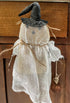Primitive Fall Halloween Handcrafted 2 pc Hanging Ghostly Ghosts w/ Pumpkin 14" - The Primitive Pineapple Collection