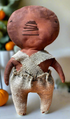 Primitive Fall Halloween Handcrafted 12" Pumpkin Man w/ Burlap Jumper - The Primitive Pineapple Collection