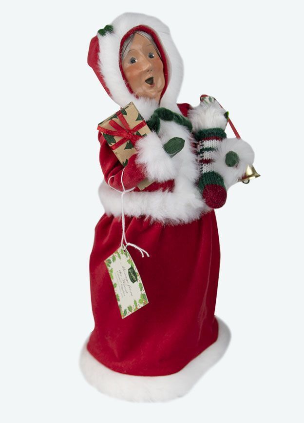 Byers Choice Carolers Christmas Classic Message Mrs Santa w/ Gifts ZBC79WB - The Primitive Pineapple Collection
