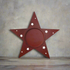 Primitive Farmhouse Star Shaped Tin Candle Holder w/ Star Cut Outs, 9" - The Primitive Pineapple Collection