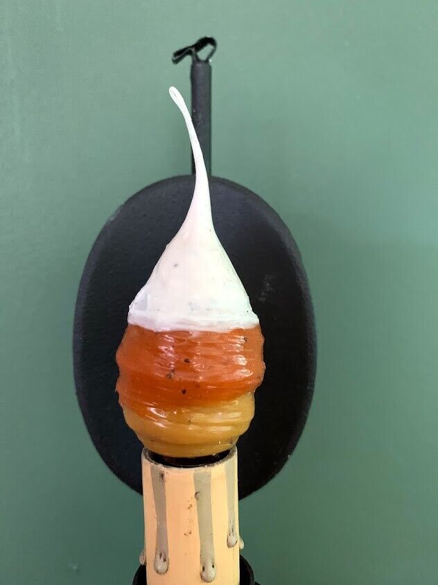 Primitive Farmhouse Halloween Handcrafted Candy Corn Silicone Dipped Light Bulb - The Primitive Pineapple Collection