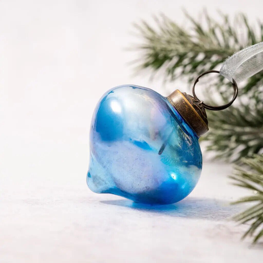Handcrafted Christmas 2" Luster Glass Lantern shape Ornaments - The Primitive Pineapple Collection