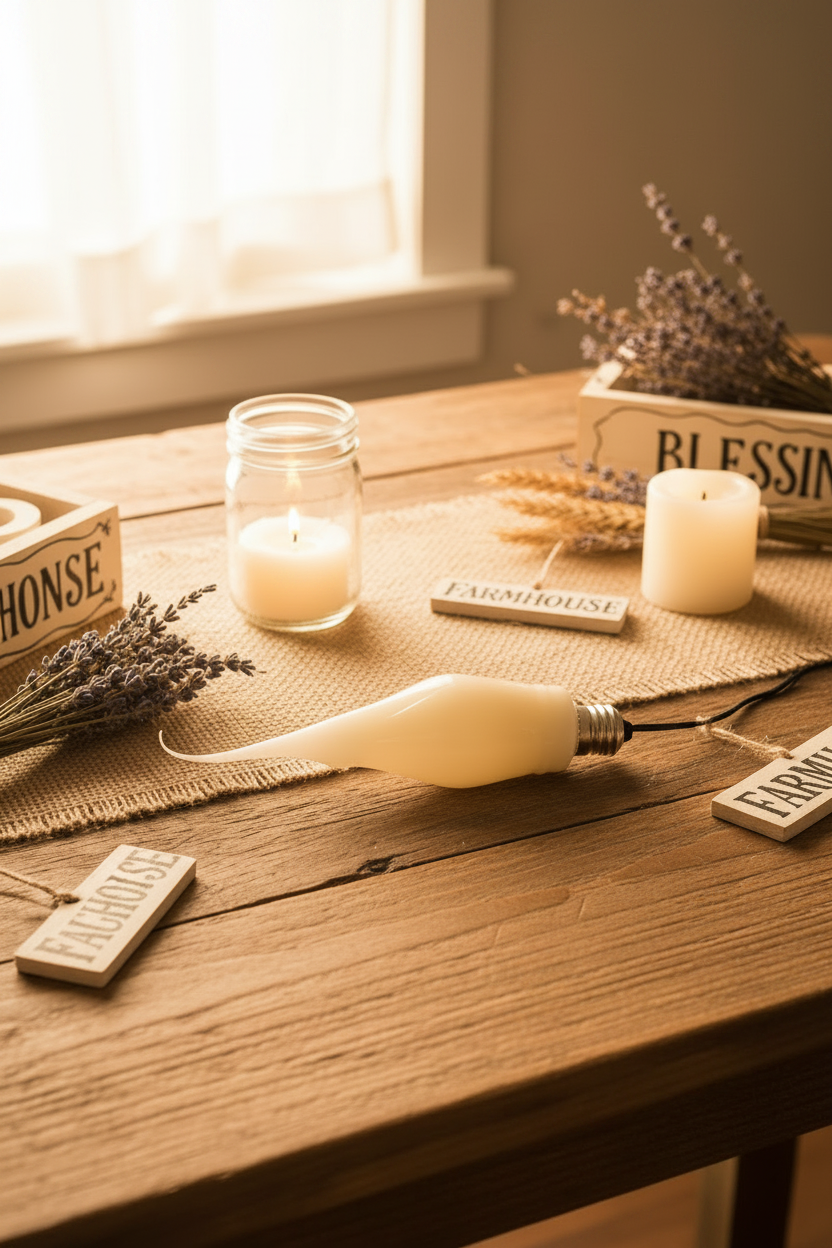 Primitive/Country Warm White Silicone Dipped Light Bulb - The Primitive Pineapple Collection