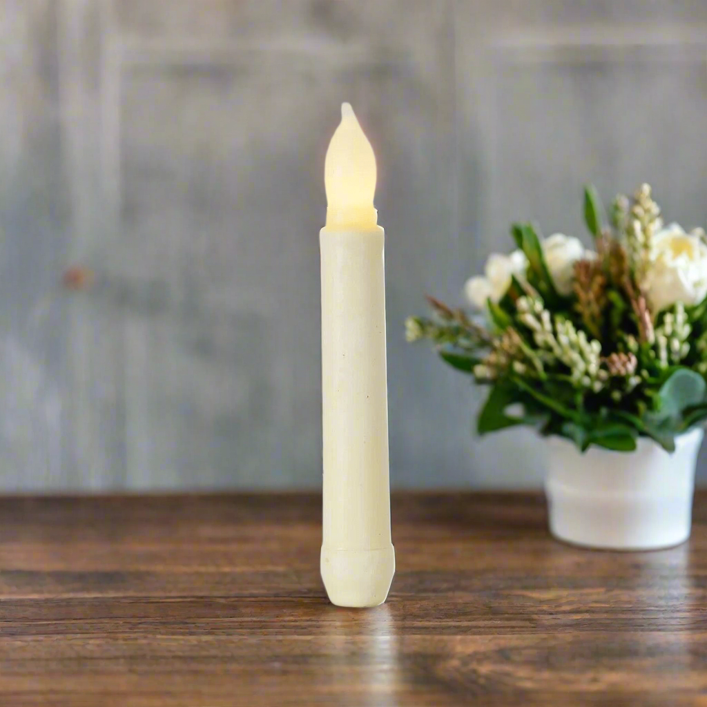 Primitive Farmhouse 6 White Cream Candle w/ 6 hr Timer Holiday - The Primitive Pineapple Collection